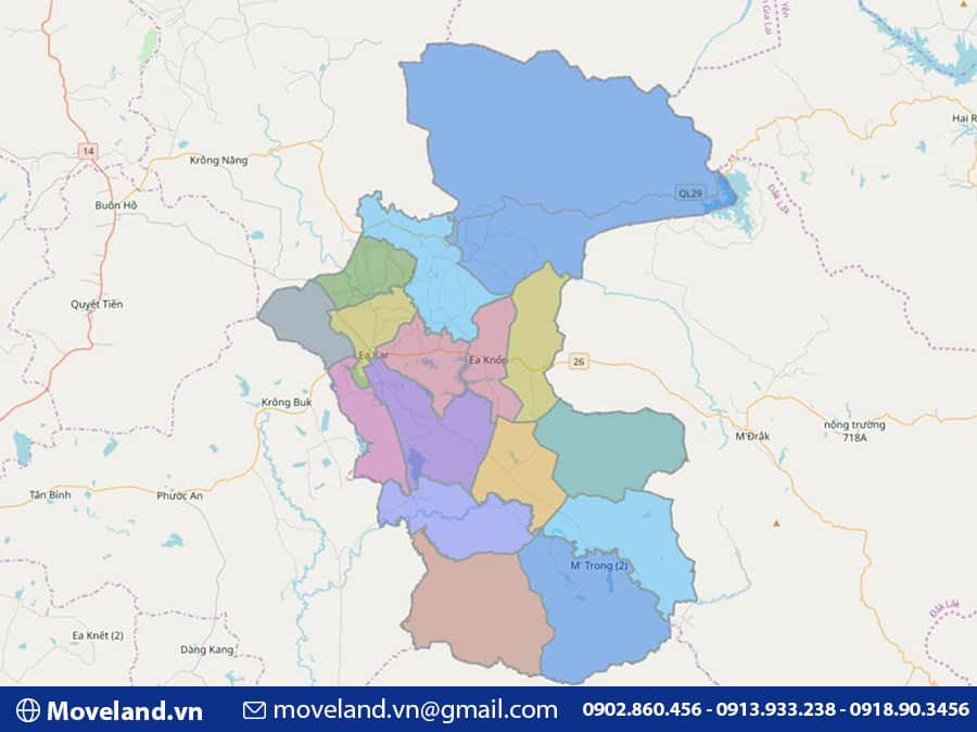 Bản đồ hành chính huyện Ea Kar - tỉnh Đắk Lắk