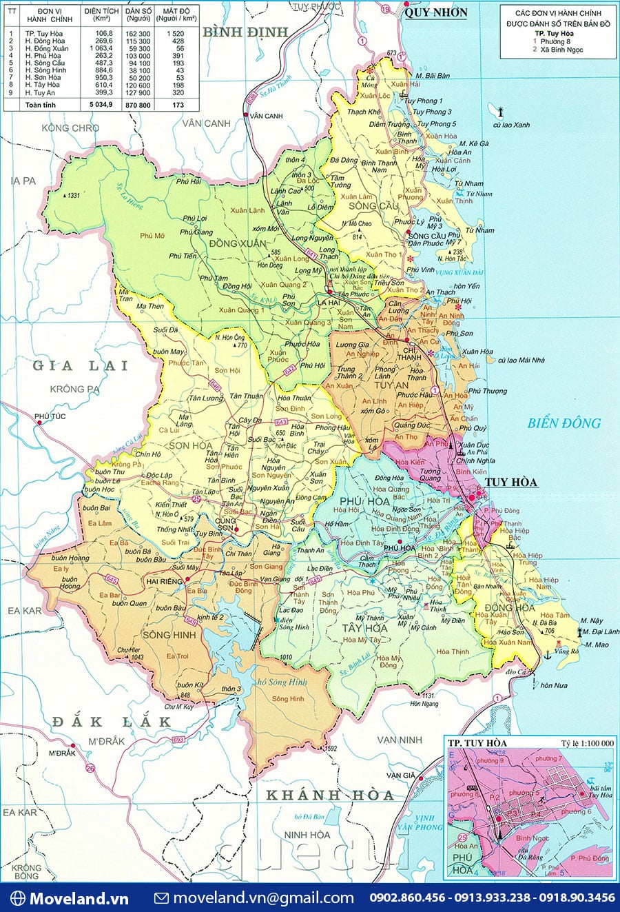 Bản đồ tỉnh Phú Yên