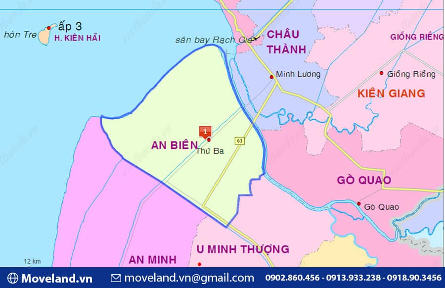 Bản đồ hành chính huyện An Tiên tỉnh Kiên Giang