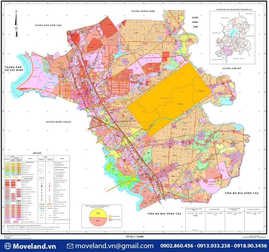 Bản đồ quy hoạch đất huyện Long Thành