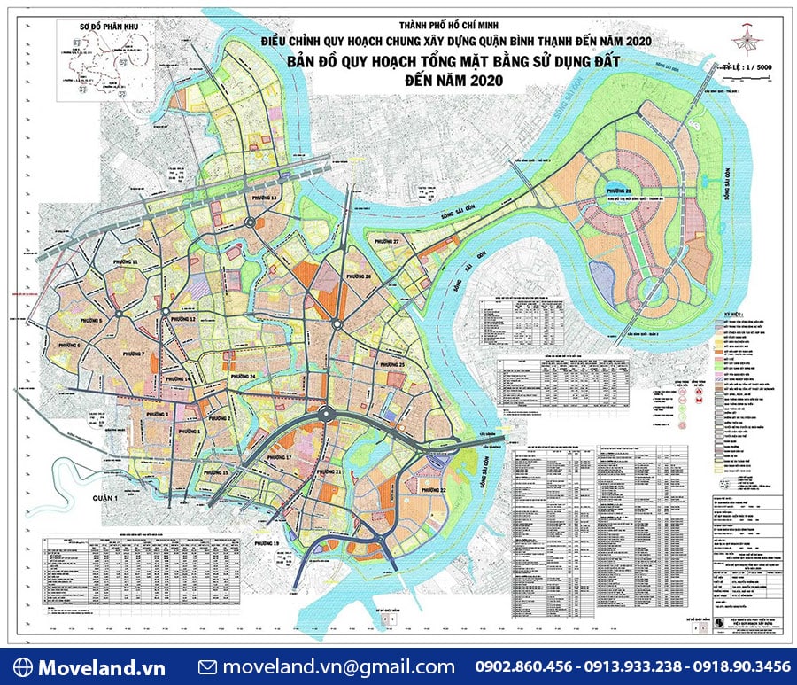 Bản đồ quy hoạch quận Bình Thạnh về sử dụng đất đến năm 2030