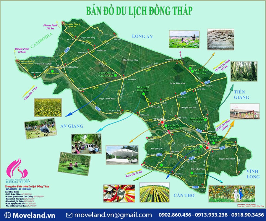 Bản đồ du lịch tỉnh Đồng Tháp