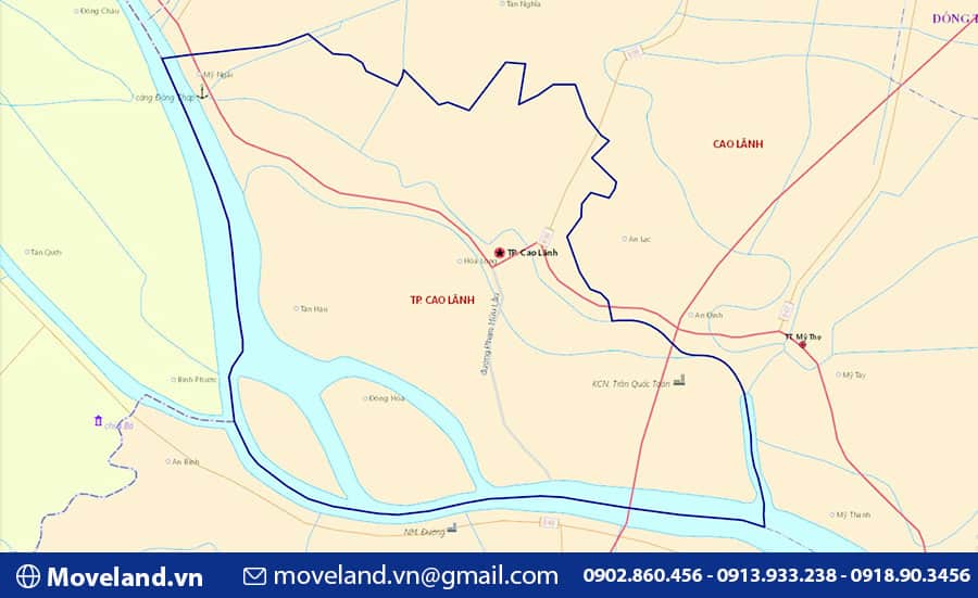 Bản đồ thành phố Cao Lãnh tỉnh Đồng Tháp