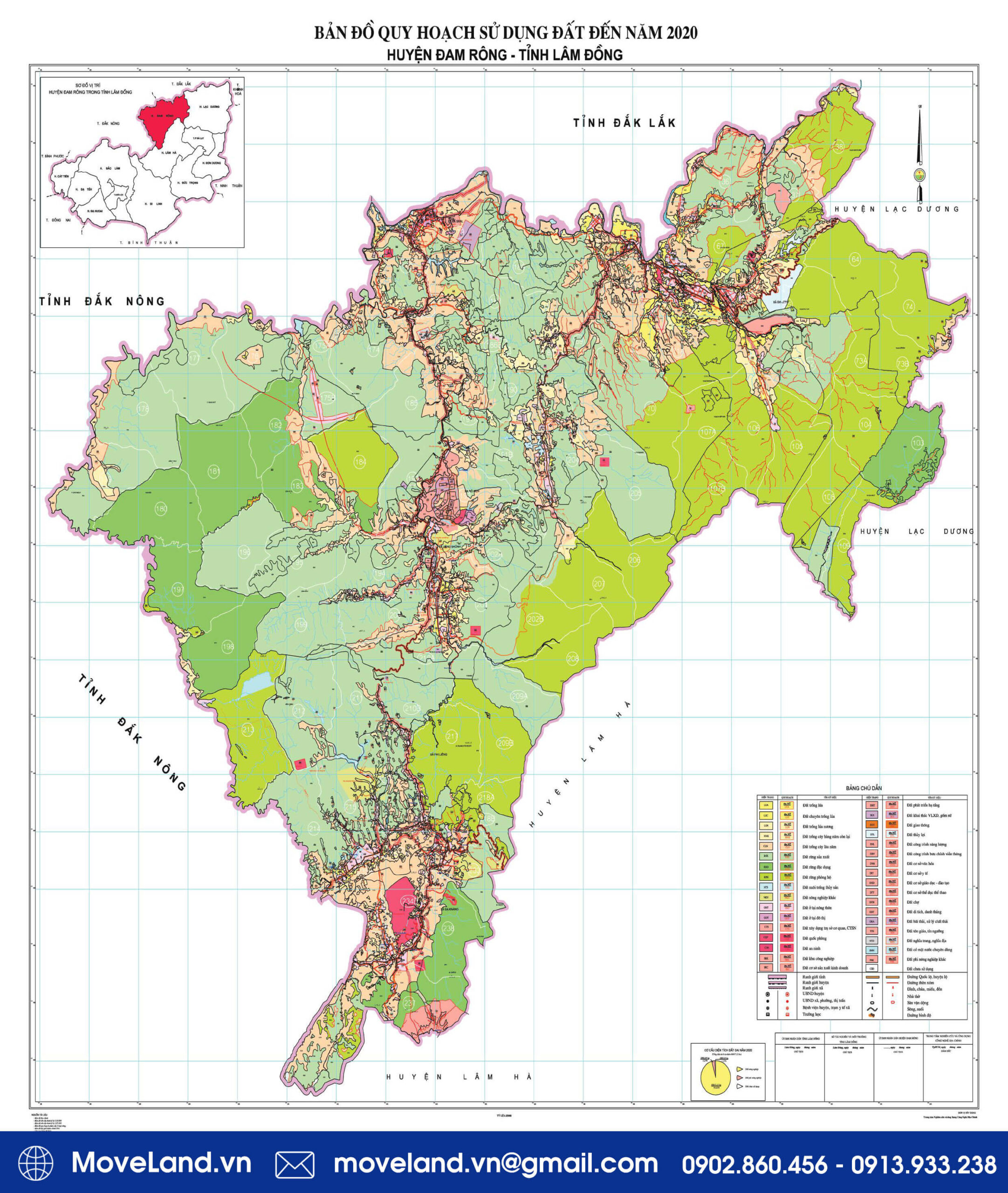 Bản đồ quy hoạch sử dụng đất huyện Đam Rông tỉnh Lâm Đồng