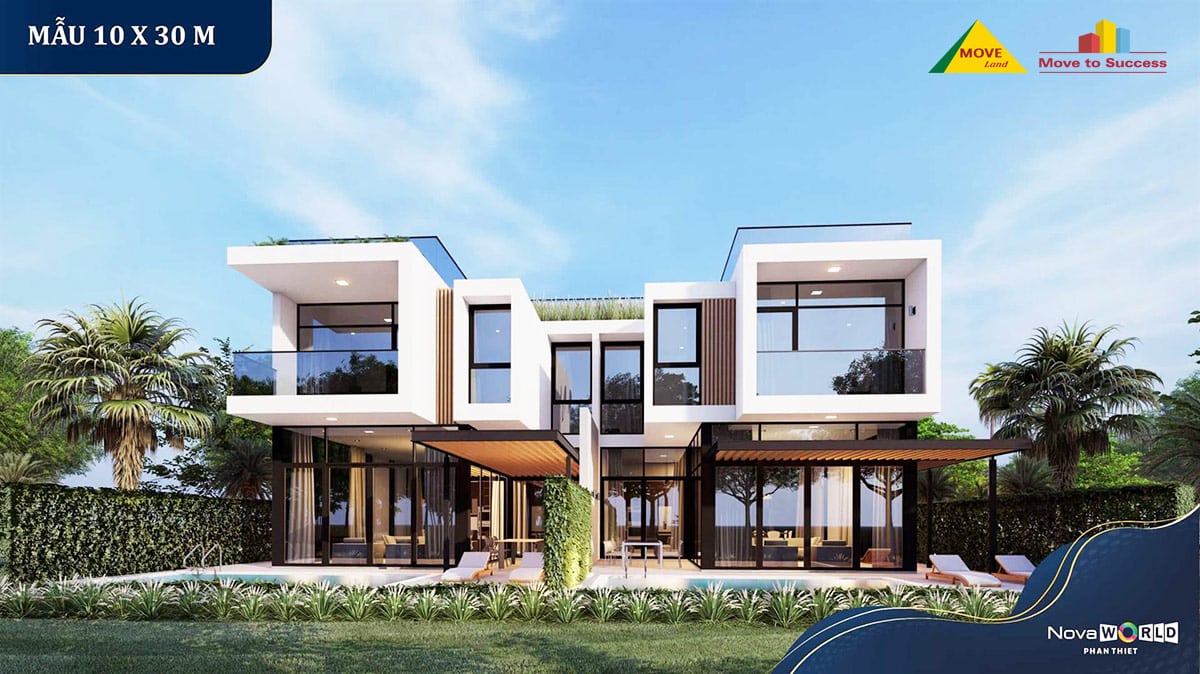 Thiết kế mẫu biệt thự 10×30m khu Villas Golf NovaWorld Phan Thiết