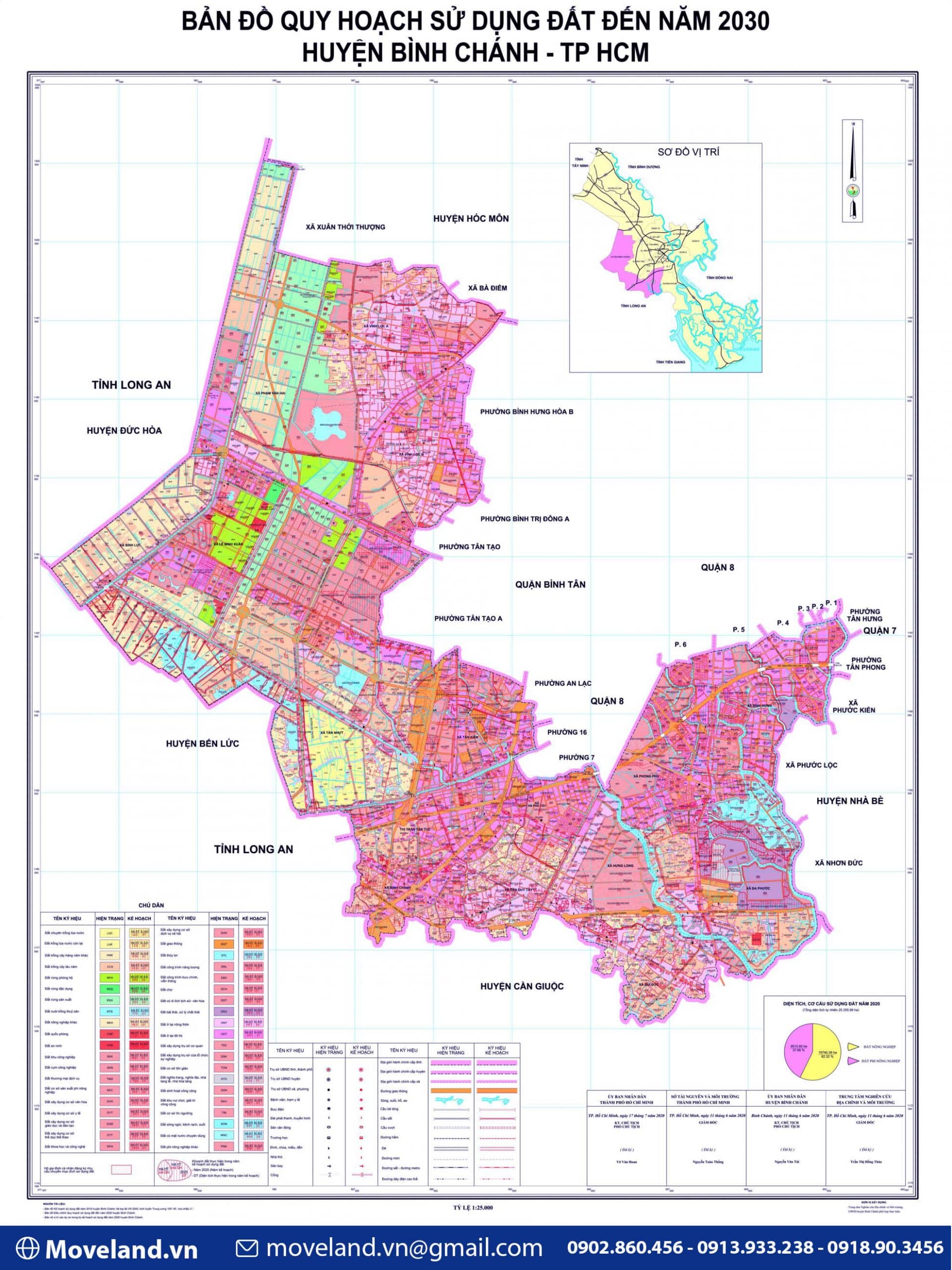 Huyện Bình Chánh trên bản đồ hành chính TP.HCM