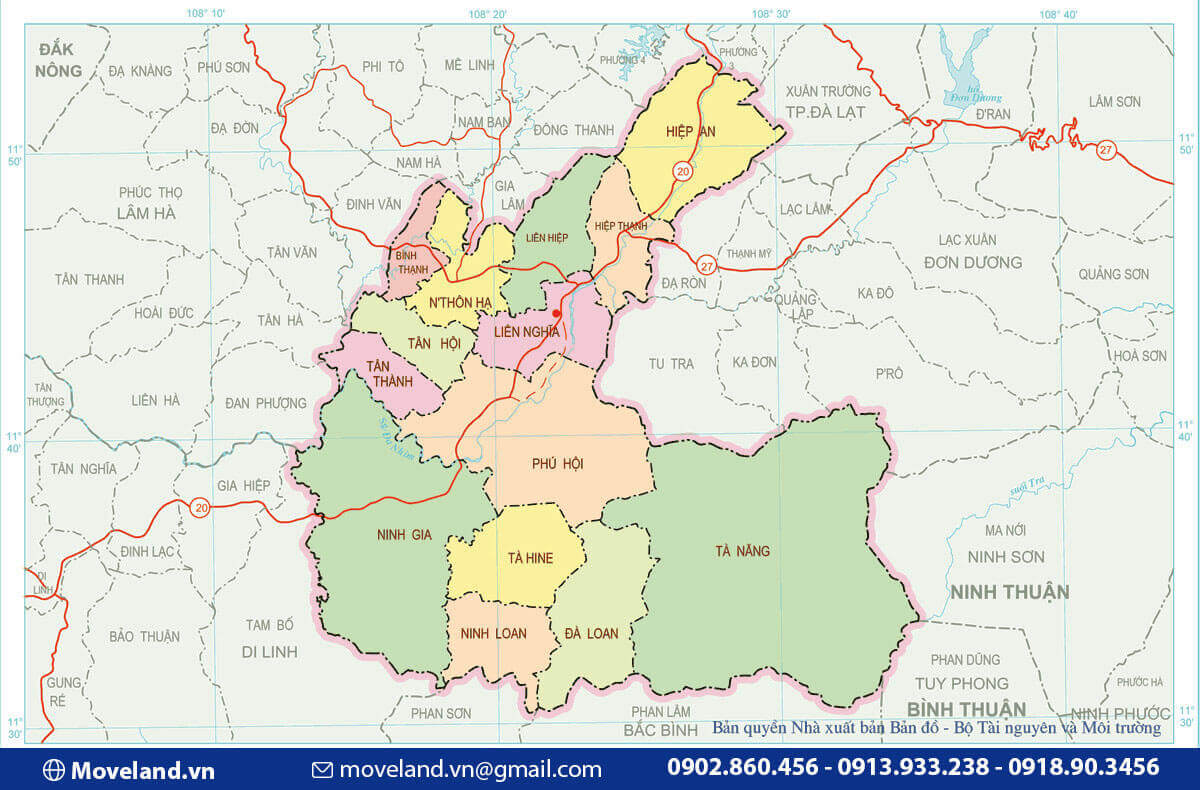 Bản đồ hành chính huyện Đức Trọng