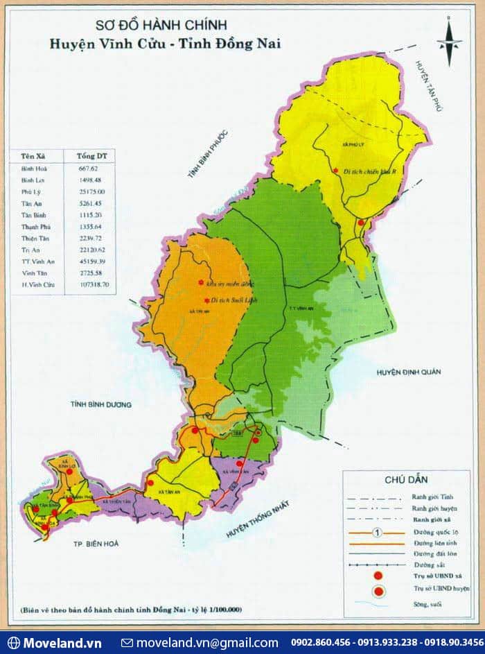 Bản đồ huyện Vĩnh Cửu - Đồng Nai