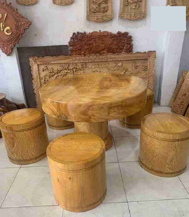 Bộ bàn ghế gỗ pơ mu đẹp